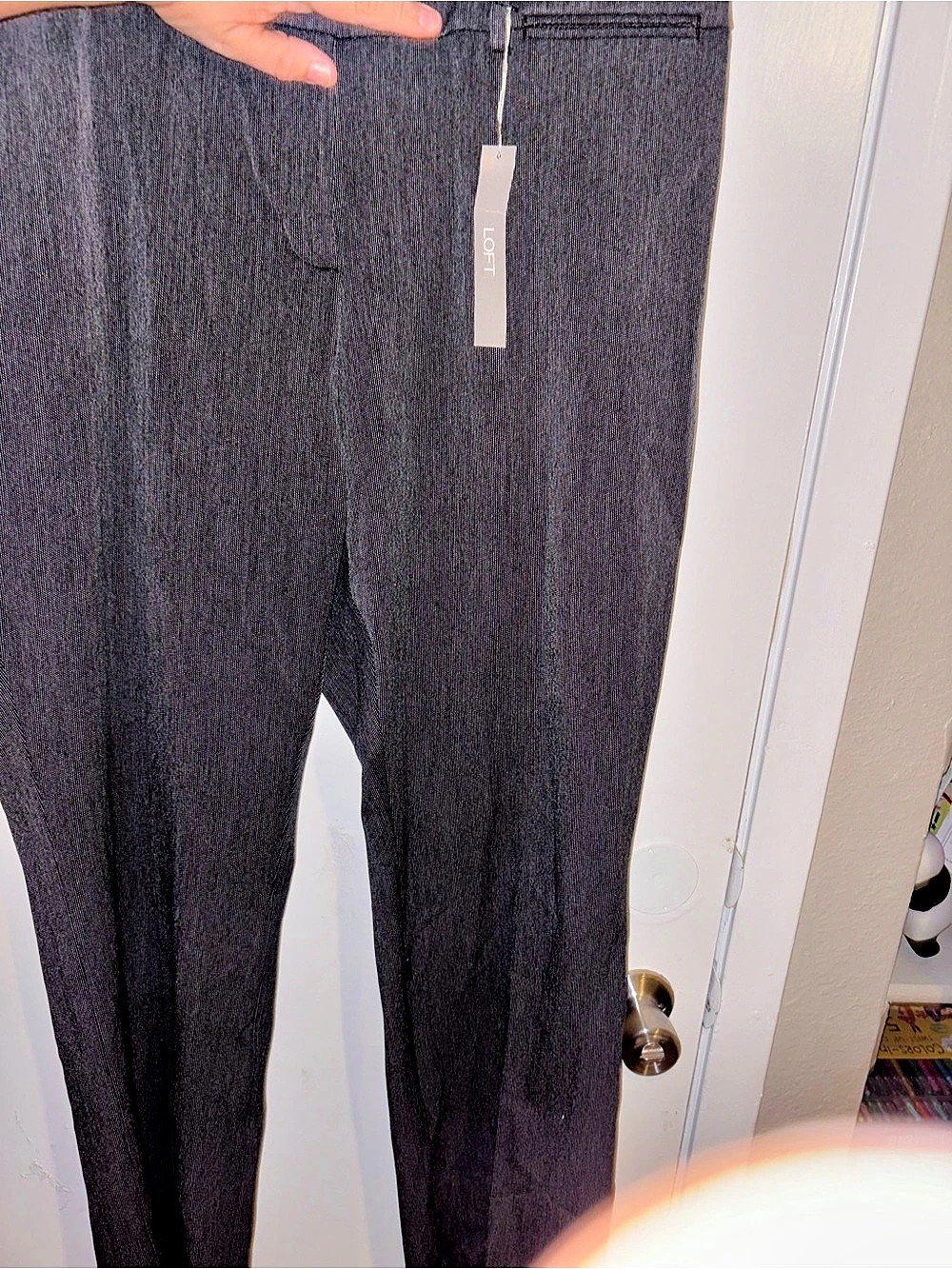 LOFT Women's Gray Patterned Trousers Size 16 NWT